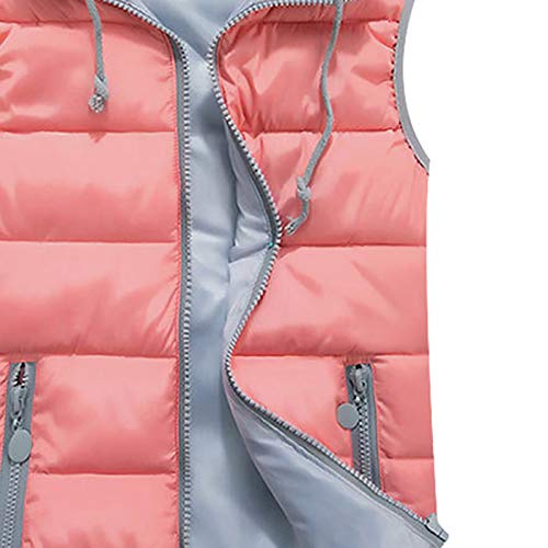 Foviguo Women's Raincoats, Loungewear Outerwear For Women Sleeveless Fall Vest Nice Zip Up Thick Solid Fit Comfort Hoodies Vests For Women Pink #TOP2