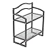 Household Essentials 2-Tier Metal Wall Mount Bathroom Storage Rack, Silver