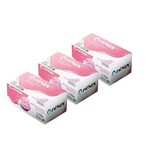 COMBO MÁSCARA FÊNIX ROSA ADULTO 150 UNIDADES