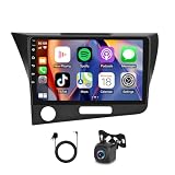 Alikali 9in Touchscreen Car Stereo Radio for Honda CRZ(2010-2016), with WiFi Bluetooth FM RDS SWC GPS Navigation AHD Backup Camera Mic, with Carplay and Android Auto, 4+64G