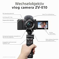 Sony Alpha ZV-E10 APS-C spiegellose Vlog-Kamera (schwenkbares Display für Vlogging, 4K-Video, Echtzeit-Augen-Autofokus) + 18105G – Ansicht 4