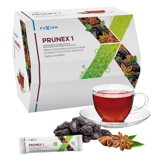 Prunex 1 Té Detox en Polvo para Limpieza y Desintoxicación del Colon Infusión Instantánea Natural 1 Caja con 28 Sobres Tránsito Intestinal Saludable Sabor a Ciruela Pasa Linaza Kelp y Anís Estrella