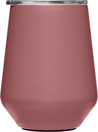 Camelbak Horizon 12 Oz Wine Tumbler - Insulated Stainless Steel - Tri-Mode Lid - Terracotta Rose, Horizon Wine Tumbler #TOP3