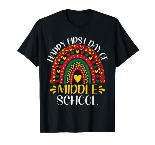 Happy First Day Of Middle School Girls Boys Rentrée scolaire T-Shirt