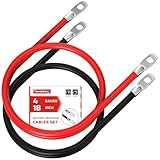 AWELTEC 4 AWG Battery Cable, 4 AWG 18 Inch Pure Copper Battery Inverter Cables with 3/8