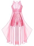 JEEYJOO Kids Girls Chiffon Sleeveless Sequined Birthday Prom Party Jumpsuit Pageant Dancing Romper G