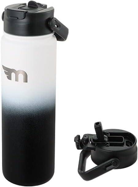 Miniatura 1 de Botella de agua aislada de 25 onzas con tapa 2 en 1, boquilla y pajita, termo de acero inoxidable a prueba de fugas, frío 24 horas  calor 12 horas,