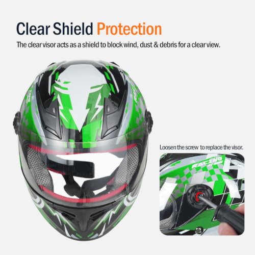 Image of Kids Motorcycle Helmet Full Face DOT Approved