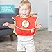 Bumkins Bib for Girl or Boy, Baby and Toddler for 6-24 Months, Essential Must Have for Eating, Feeding, Baby Led Weaning, Mess Saving Waterproof Soft Fabric, SuperBib with Cape, The Flash DC Comics