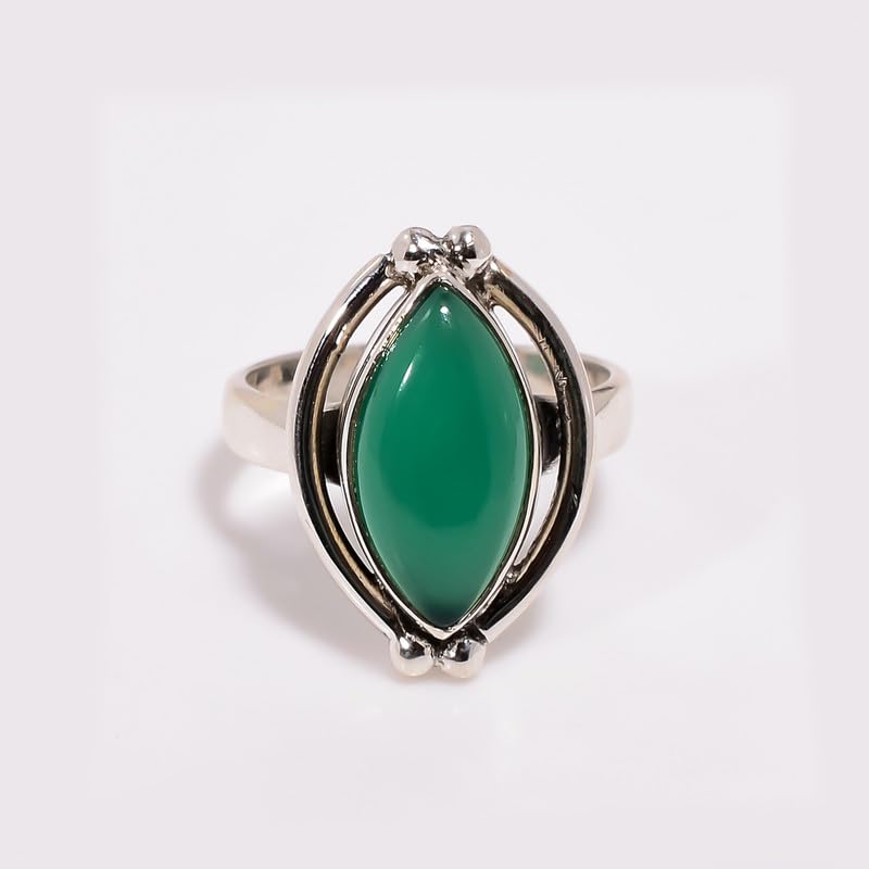Bague de promesse délicate pour femme avec onyx vert taillé - 3