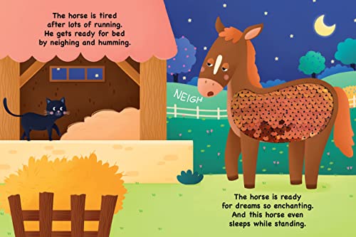 Image of It's Pasture Bedtime - Children's Touch and Feel Storybook with 2-Way Sequins - Sensory Board Book