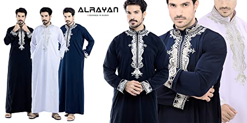 Men's Thoub Arabic thoub Long Sleeve Arab Thobe Embroidery Dress Full Length for Eid & Weddings4