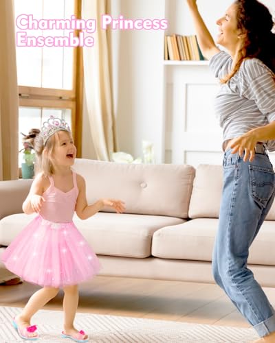 Princess Dress Up for Girls Aged 3 4 5 6, Dress Up Clothes for Girls & Jewelry Boutique, Princess Skirts, Shoes, Toys Boutique, Princess Dress Up Costumes Set for Halloween, Christmas, Birthday Gift