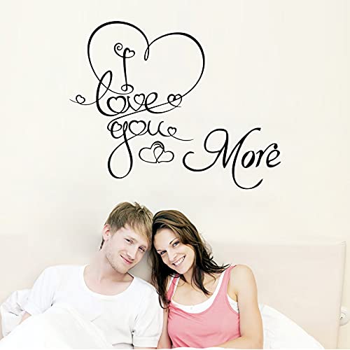 I Love You More Wall Decals Bathroom Wall Decals Vinyl Sticker ,Wall Stickers For Living Room Family Wall Decals Wedding Marriage Romantic Church Couple Life Inspirational Wall Decor Sticker(20.47''X14.57'') #TOP2