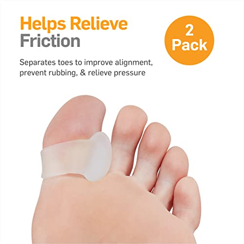 Natracure 2 Advanced Gel Toe Separators & Spreader/Spacers (W/Toe Loop) – Size: S/M - (1035-M Cat 2Pk) - 1 Pair - (For Pain Relief From Calluses, Blisters, Bunions, And Hammer Toes) #TOP1