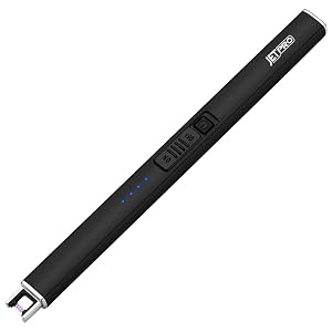 Electric Arc Windproof Lighter Flameless USB Rechargeable Lighter with Safety Lock for Candle BBQ Camping Black