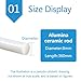 Ceramic rod Alumina Ceramic Rod for Industrial and Laboratory 360mm Length 8/10/12/16mm Diameter(Diameter:8mm)