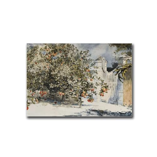 AutumnChi Poster Wall Art Picture Vintage Kitchen Painting Citrus Art Print Kitchen and Dining Room Wall Decoration 8X12inch Wood Frame