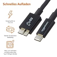 Amazon Basics Verbindungskabel, USB-C auf Micro USB Typ B, USB 3.1, 2. Generation, 0.9 m, Schwarz, Smartphone – Ansicht 3