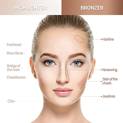 Sumeitang 4 Pcs Cream Contour Foundation Stick, Highlighter & Bronzer Pen, Face Brightens & Shades Pencil, Highlighting Shade Longwear Makeup, Highlight Bronzer Shaping Trimming Stick Cream #TOP2