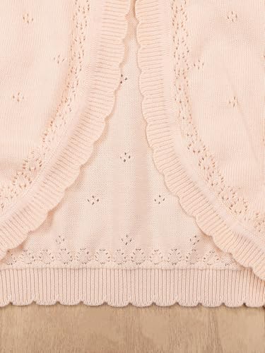 Image of Danny D Toddler Girls Open Front Shrug Cardigan Children Knit Long Sleeve Bolero with Button Closure for 2Years-7Years