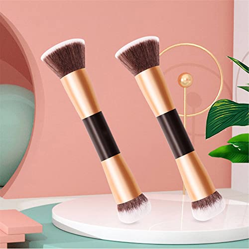 Eye Makeup 1 Pcs Makeup Brush Foundation Powder Buffer Wooden Handle Large Paint Powder Eye Shadow Powder Blusher Brush Double Head Makeup Brush Portable Beauty Brush Spray Tan (Rose Gold, One Size) #TOP1