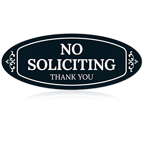 No Soliciting Sign for House Thank You Sign, (SI-1540) 2.5x6.2 Inches, Aluminum Composite Made in USA by Sigo Signs