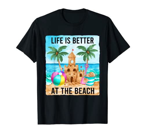 Funny Teacher Summer Break Motif Life Is Better At The Beach Camiseta