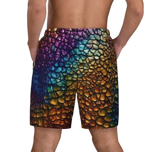 Classic Snake Skin Print Men Stylish Functionality Swim Trunks Breathable Beach Shorts Surfing Gym Fishing4