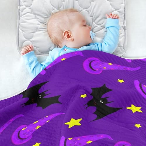 Burbuja Purple Witch Hats Baby Blanket for Boys Girls, Nursery Soft Warm Swaddling Receiving Baby Blankets, 30x40 in Toddler Blanket4