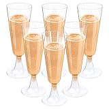 🍾 Enthält 100 durchsichtigen Champagnerflöten, 160 ml Fassungsvermögen, 16,2 x 5,3 cm Größe und 6 cm Basisgröße für den täglichen Gebrauch.