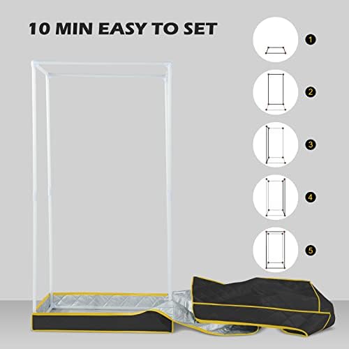 Oversize Portable Far Infrared Sauna, Newly Upgraded Large Space Sauna, Separate Heating Foot Pad and Portable Upgrade Reinforced Chair (L 33.85" x W 33.85" x H 66.54") (Black)