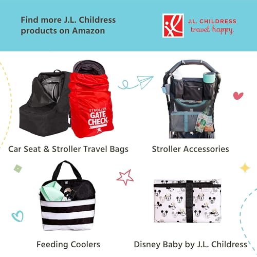Image of J.L. Childress Full Body Portable Changing Pad for Babies, Black Stripe | X-large 30 inchx19 inch padded & portable diaper changing mat is water-resistant, wipeable & folds compact to fit in baby diaper bag