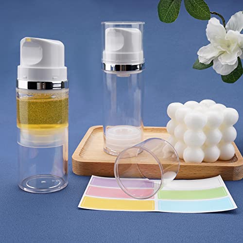 Cosywell Airless Pump Dispenser Bottles 5 Pack 3.4oz/100ml Empty Moisturizer Pump Dispenser Airless Cosmetic Pump Container Travel Pump Bottles for Toiletries Shampoo Lotion3