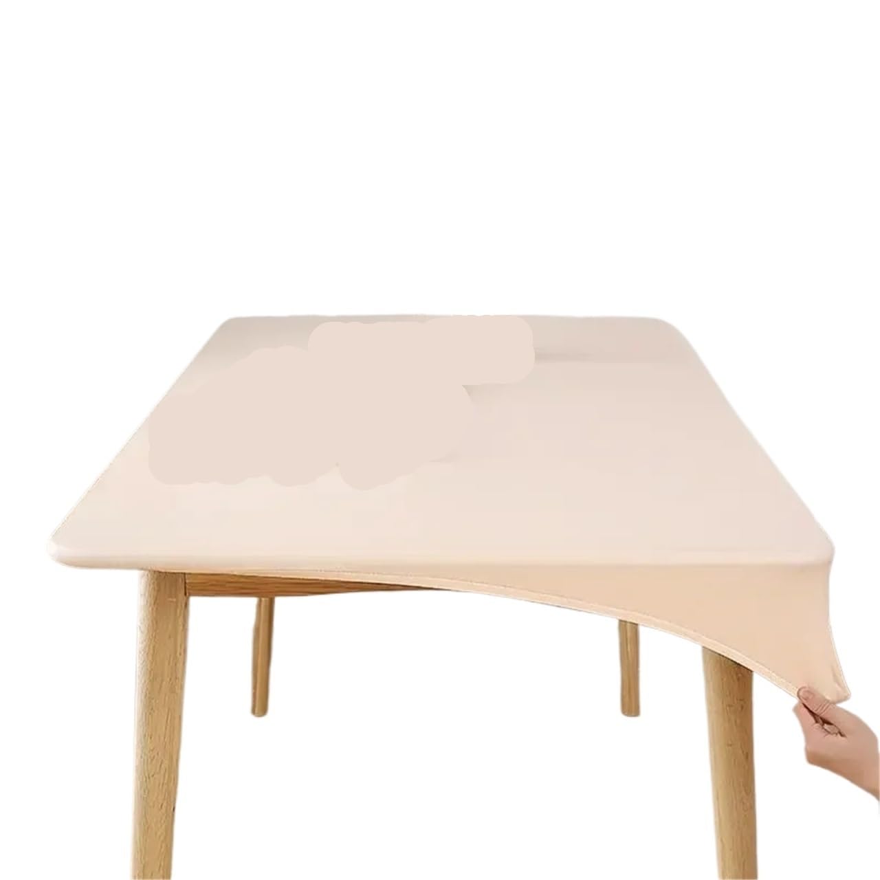Nappe de table en cuir beige 90x180 cm imperméable et élastique