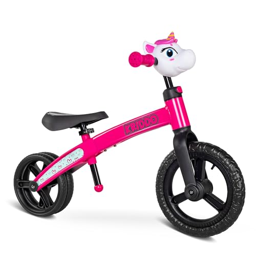 KRIDDO Toddler Balance Bike 2 Year Old, Age 24 Months to 5 Years Old, Modern Style, Early Learning Interactive Push Bicycle, Gift Bike for 2-5 Boys Girls, Dual Rear Wheel, Pinky