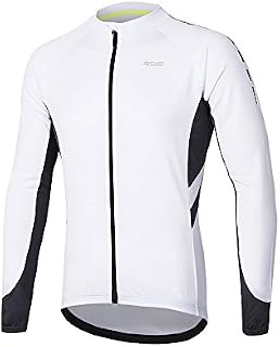 ARSUXEO Men's Full Zipper Long Sleeves Cycling Jersey Bicycle MTB Bike Shirt 6030