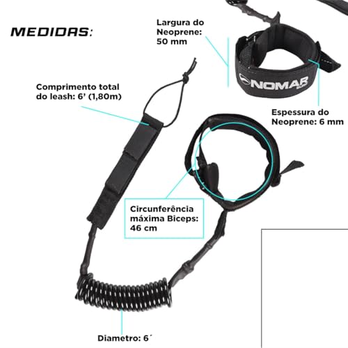 Leash Cordinha Bodyboard Espiral para Biceps Nomar Surf