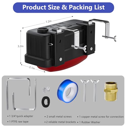 Water Trough Float Valve for Stock Tank – Includes 3/4" Hose Connectors, PTFE Tape & Mounting Kit – Water Level Control for Livestock Waterer, Poultry, Cattle, Goat, Horse, Pond (Float Valve-1PCS) by Losrik - Image 5