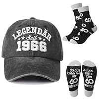 Utensilsto 2 Stück 60 Geburtstag Mann, 60.ter Geburtstag Mann 1 Baseballkappe und 1 Paar Socken,Lustige Geburtstagsgeschenk für Papa Ehemann Opa Onkel Freund