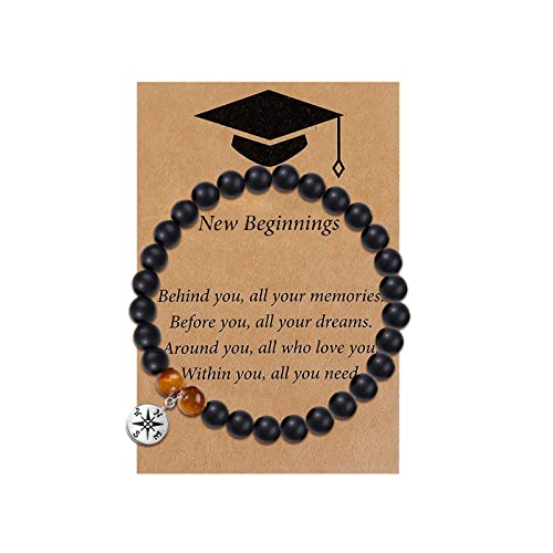 Graduation Bracelet Gift 2023 Class Gidt Compass Bracelet College Graduation Gift For Women Men Girls Boys (Tiger Eye Bracelet) #TOP9