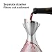 Rabbit Wine Aerator Shower Funnel with Sediment Strainer, Stainless Steel