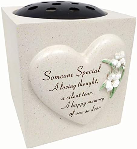 David Fischhoff Mum Black and Gold Grave Memorial Rose Bowl, Weatherproof - for Graveside Flower Arrangements, 14 X 15 Cm