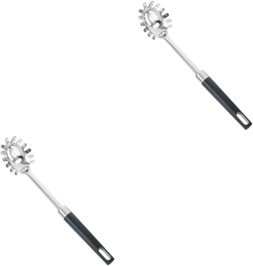 2pcs Elegant Stainless Steel Utensils Set Pasta Server with Ergonomic Handle for Kitchen Buffet Random Color