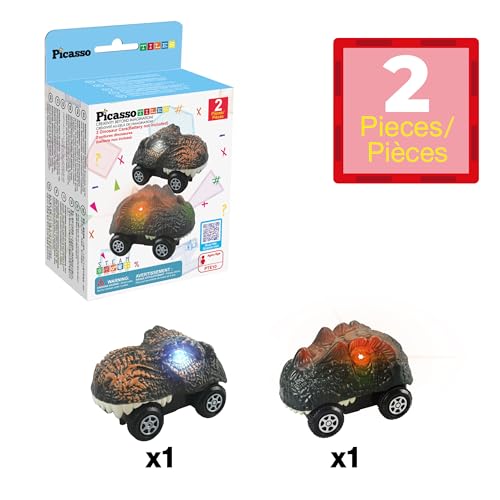 PicassoTiles 2 Piece Swift Highly Detailed Race Track Truck Dinosaur Cars Accessories in Bulk Package Compatible with STEM Magnetic Tile Race Track Building Kits for Kids Boys & Girls Ages 3+ PTE10 - Thumbnail 3