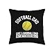 Unique Softball Player Apparel & Home Decor Shop Joke Baseball Bigger Balls Funny Softball Dad Throw Pillow, 16x16, Multicolor