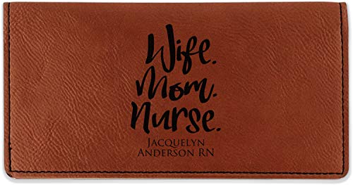 YouCustomizeIt Personalized Nursing Quotes Leatherette Checkbook Holder - Single Sided