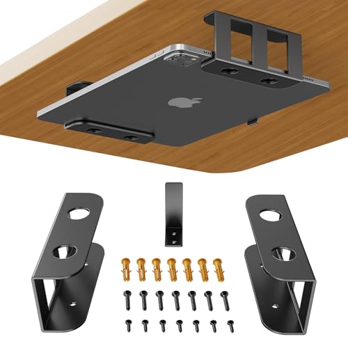 BYMECOST Under Desk Laptop Storage Mount, Metal Under Desk Device