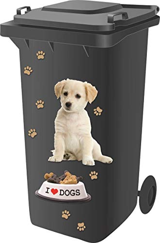 Wheelie Bin Self Adhesive Sticker Kit, Dog Design by Rowan