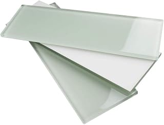Tenedos 4x12 Snow White Glass Subway Tile – Glossy Finish for Kitchen Backsplash and Bathroom Wall (No Peel and Stick, Glue Down Installation, 3 Tiles/Sqft)